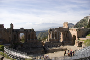 Th&eacute;&acirc;tre grec &agrave; Taormine