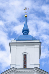 Belarus, Baranovichi: tower of an orthodox cathedral of the Protection of the Holy Virgin (Pokrovskaya).