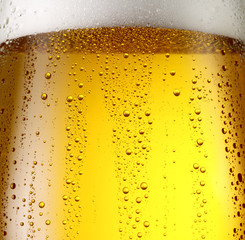 Misted glass of beer.