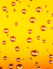 Water drops on glass of beer. Close up.