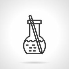 Chemical solution flask simple line vector icon