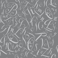 Pattern of modern vector hand written English alphabet