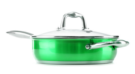 Steel pot isolated on white background