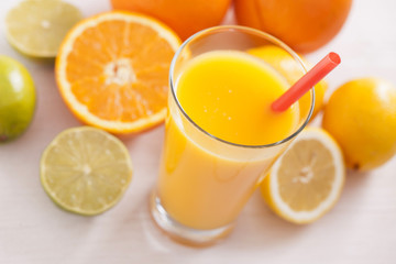 Healthy and fresh mixed juice from fruits
