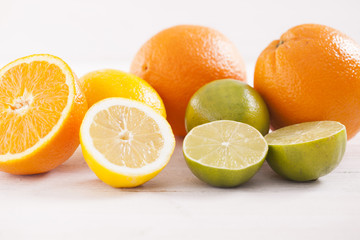 Fototapeta na wymiar Healthy and fresh mixed fruits