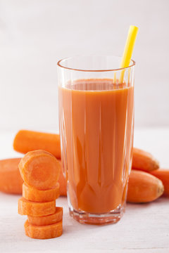 Tasty fresh carrot drink from carrots