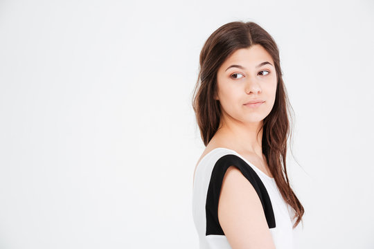 Serious Young Woman Looking Away