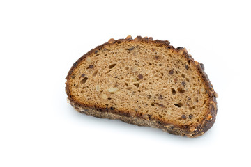 Rye bread isolated on white background.