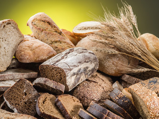 Different types of bread.
