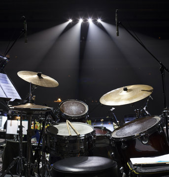 musical instruments in an orchestra during a break.