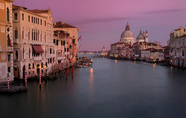 View on Canal Grande in sunset colours  as top attraction in Ven