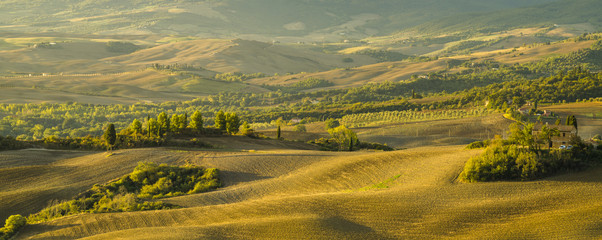 Tuscany Landscape,autumn field,