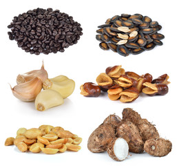 coffee beans, watermelon seed, garlic , peanut, Taro, Broad bean