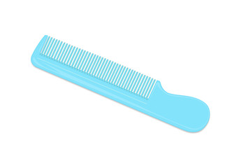 Light Blue Comb Isolated on White Background Illustration
