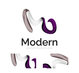 Obraz premium Vector abstract ribbon logo with business card identity design