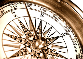 vintage compass close-up