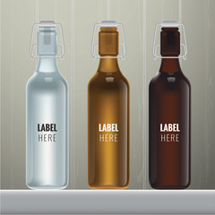 Vector blank glass bottles