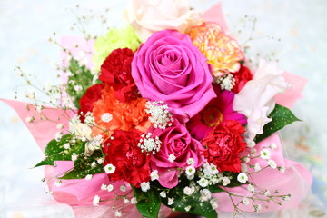 ピンクの花束