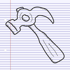 Simple doodle of a hammer