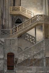 carved stone staircase inside the cathedral