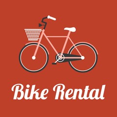 Vector bike rental in retro style