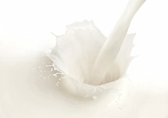 Milk splash isolated on white
