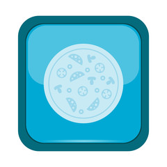Pizza icon on a blue button