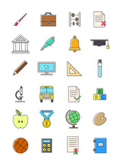 School icons set