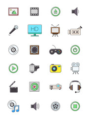 Multimedia icons set