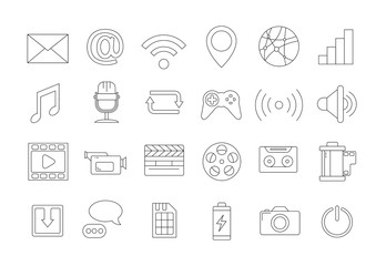 Media icons set