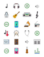 Music icons set