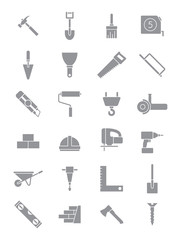 Obraz premium Gray construction icons set