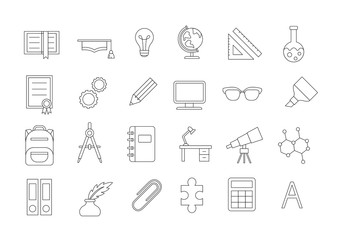 Education icons set