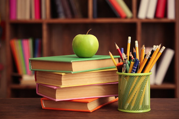 Stationery set for school on the table