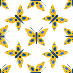 Butterfly seamless pattern. Vector illustration