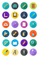 Color round design icons set