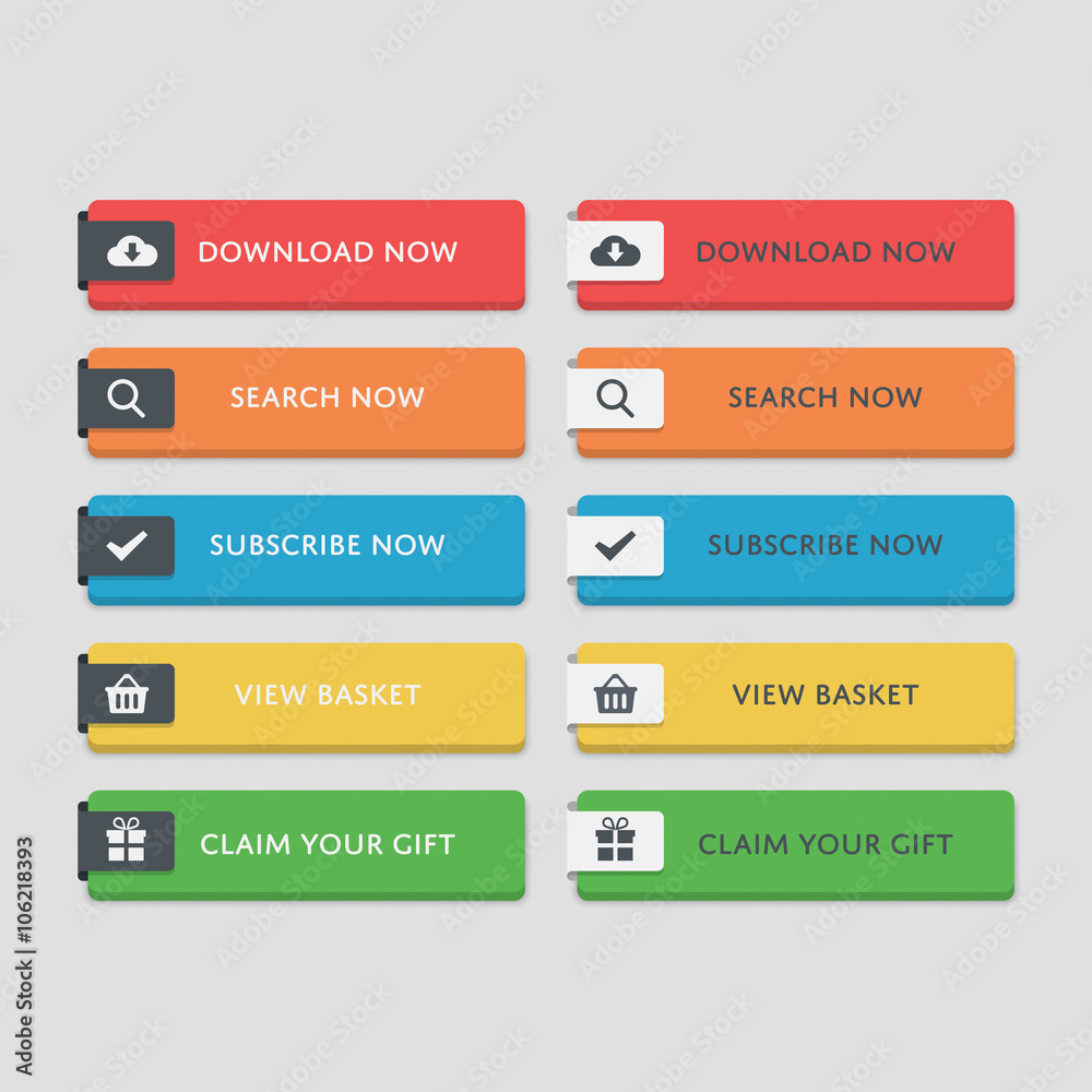 Wall mural 10 call-to-action web button set