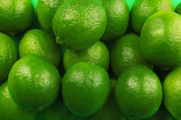 Stack of limes, closeup