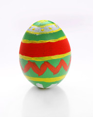 Painted Easter egg isolated on white