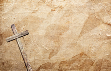 Old brown wooden cross