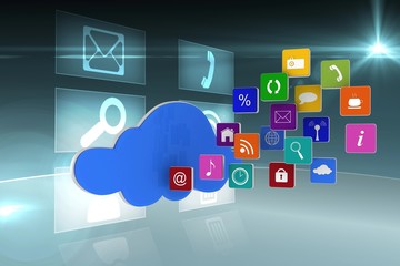 Cloud graphic with app tiles