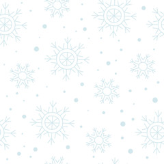 Naklejka premium Snowflake, ornament, seamless pattern,