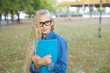 portrait of a beautiful girl student