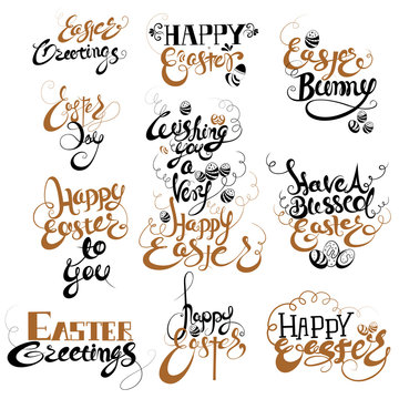 Easter Greetings in calligraphic style