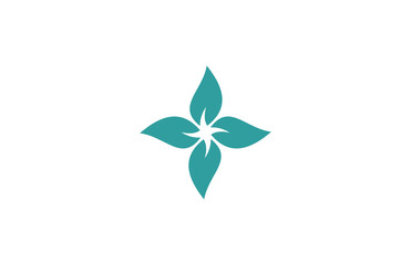 beauty leaf flower star logo