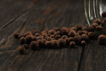 pepper on the wooden table