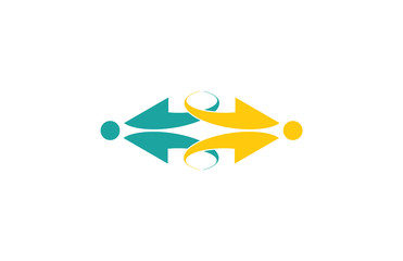 shape human arrow connection logo
