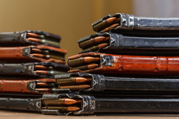 7.62 and 5.56 ammo for machine guns with loaded magazines