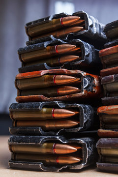 7.62 ammo for machine guns with loaded magazines