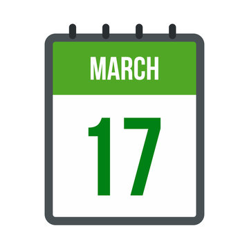 Calendar with St. Patricks Day date icon